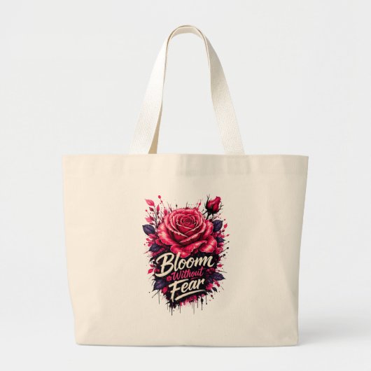 Sac à main géant floral Rose rose Bloom Without Fe (Devant)