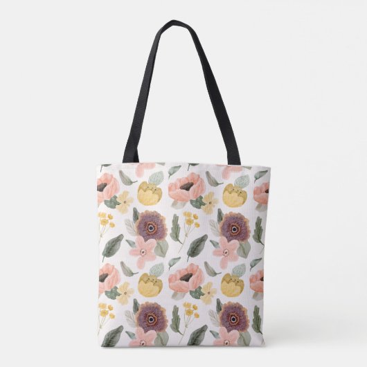 Sac à main géant illustration de fleurs de jardin (Dos)