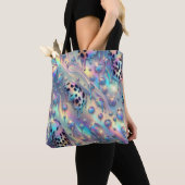 Sac à main girly et chic imprimé léopard opale (De près)