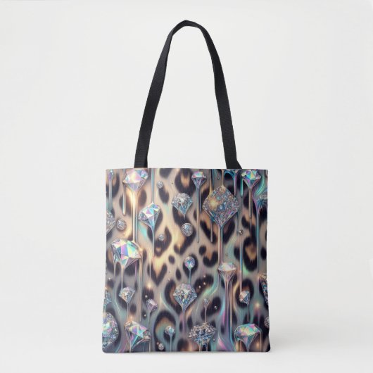Sac à main girly et chic imprimé léopard opale (Devant)