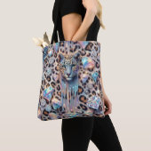 Sac à main girly posh imprimé léopard opale (De près)