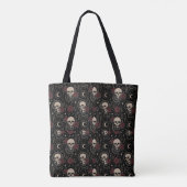 Sac à main gothique crâne et rose rouge (Dos)