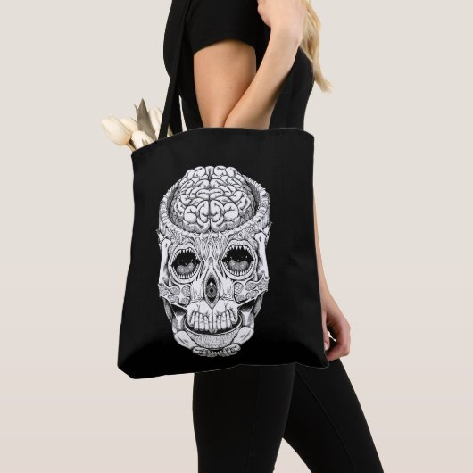 Sac à main gothique en forme de crâne (De près)