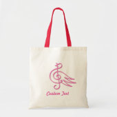 Sac à main grand format musique oiseau rose (Devant)