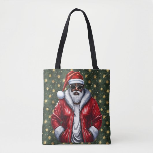 Sac à main grande épaule Santa noir unique (Devant)