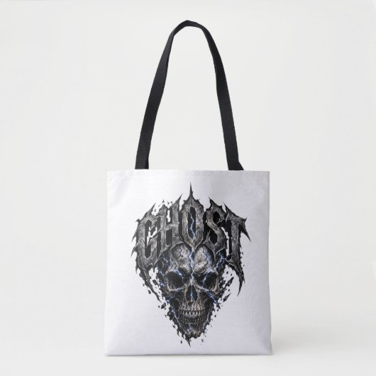 Sac à main graphique gothique Crâne Fantôme (Devant)