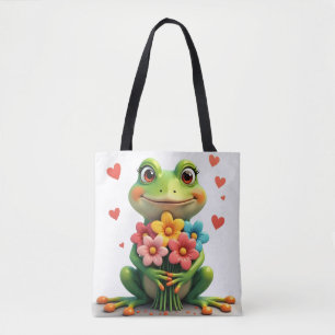 Sac à main Grenouille et Fleurs Mignonnes