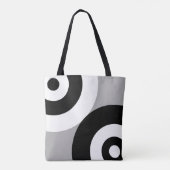Sac à main gris avec cercles abstraits noir et bla (Dos)