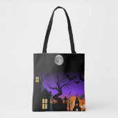 Sac à main Halloween de nuit hantée effrayante (Devant)