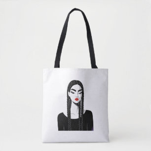 Sac à main illustré d'une femme minimaliste autono