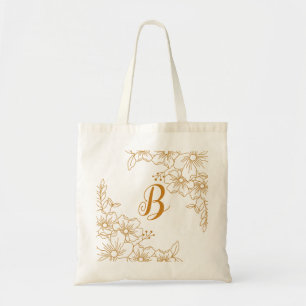 Sac à main initial monogramme couronne florale or