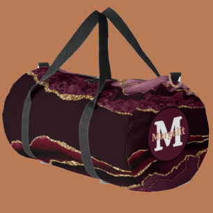 Sac à main large en agate Burgundy Gold Glitter