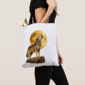 Sac à main Loup hurlant à la Lune (De près)