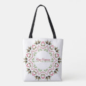 Sac à main mandala avec texte cône de pin et baies (Dos)