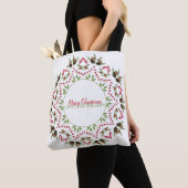 Sac à main mandala avec texte cône de pin et baies (De près)