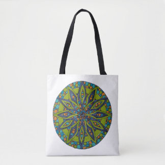 Sac à main mandala en étoile vert brillant et mari