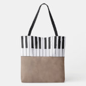 Sac à main marron moderne pour piano avec nom (Dos)