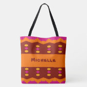 Sac à main marron rose à motifs (Dos)