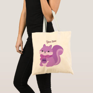 Sac à main mignon écureuil lavande assis Kawaii