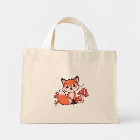 Sac à main Mini Fox Mignon – Toile Animaux de la F (Devant)