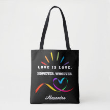 Sac à main minimaliste personnalisé « L'amour est