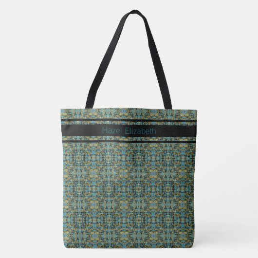 Sac à main moderne à motif bleu paon (Devant)