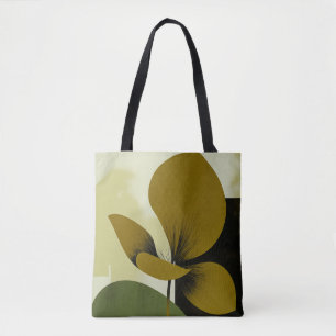 Sac à main moderne à motif floral abstrait Olive