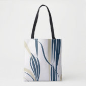 Sac à main moderne abstrait beige et bleu (Devant)