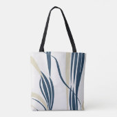 Sac à main moderne abstrait beige et bleu (Dos)