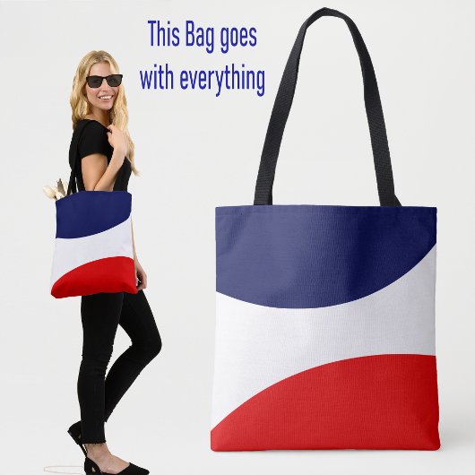 Sac à main moderne abstrait bleu, rouge et blanc