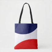 Sac à main moderne abstrait bleu, rouge et blanc (Devant)