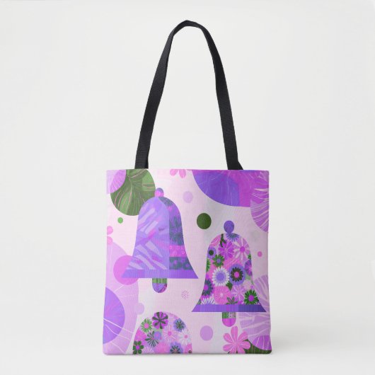 Sac à main moderne floral violet doux (Devant)