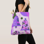 Sac à main moderne floral violet doux (De près)