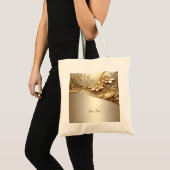 Sac à main moderne orné de fleurs dorées et perles (Devant (produit))
