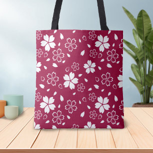 Sac à main motif Sakura rouge