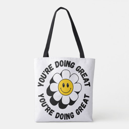 Sac à main motivant rétro Smiley - Vibration posit (Dos)