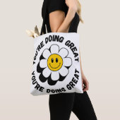 Sac à main motivant rétro Smiley - Vibration posit (De près)