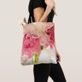 Sac à main moyen avec impression florale rose part (De près)