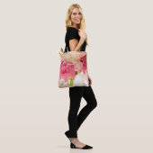 Sac à main moyen avec impression florale rose part (Sur le modèle)
