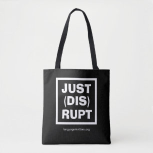 Sac à main noir JUST(DIS)RUPT par Language Matters