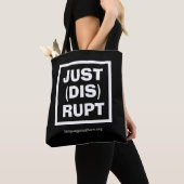 Sac à main noir JUST(DIS)RUPT par Language Matters (De près)