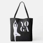 Sac à main noir silhouette de pose d'arbre de yoga (Dos)