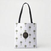 Sac à main palmier chic côtier monogrammé (Devant)