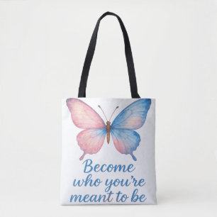 Sac à main papillon aquarelle motivationnel
