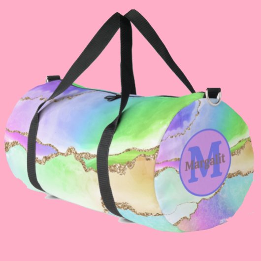 Sac à main pastel agate arc-en-ciel holographique 