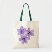Sac à main personnalisé blanc avec fleurs à l'aqua (Devant)
