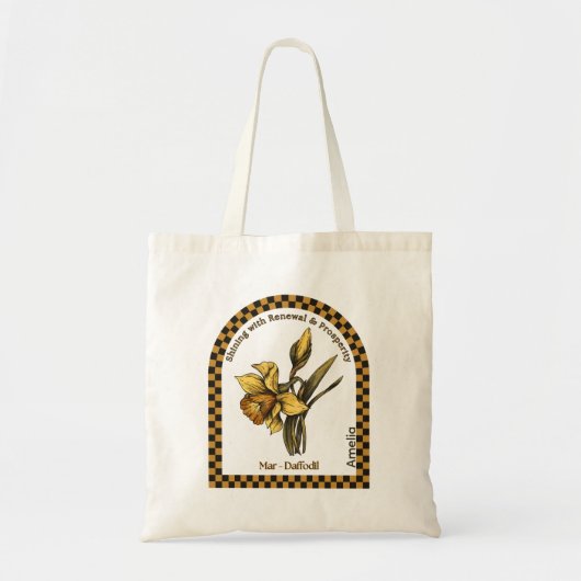 Sac à main personnalisé Fleur du mois de naissance (Devant)