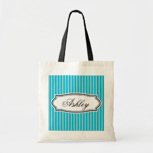 Sac à main personnalisé turquoise rayé pour demois