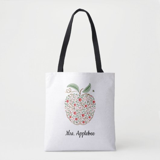 Sac à main pomme pour enseignant Seeds of Knowledg (Devant)