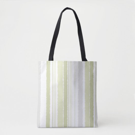 Sac à main rayé aquarelle vert sauge gris (Devant)
